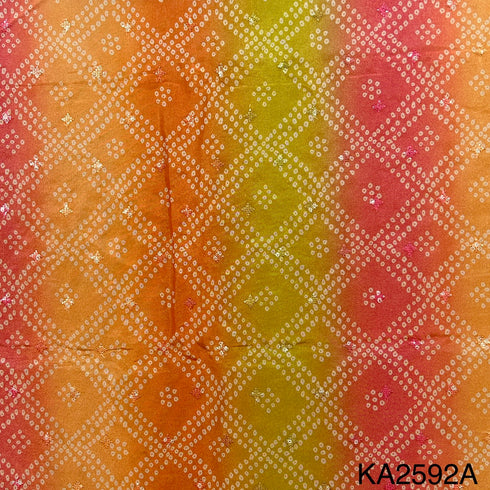 Embroidered Sequins Bandhani Print Shaded Tissue Fabric-KA2592